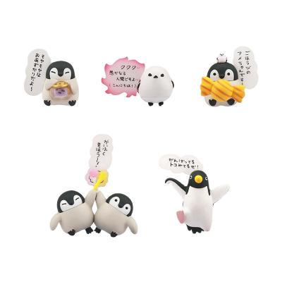 China Manufacturer MODEL TOY OEM Cartoon PVC Toy Cute Cup Penguin Transparent Action Figure for sale