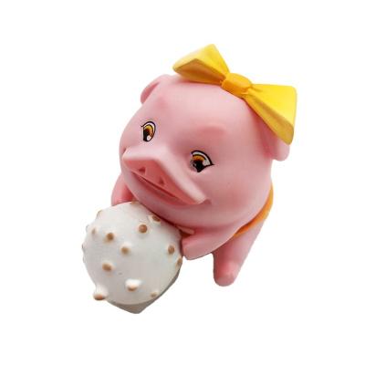 China Custom Collectible Soft Cute Display PVC A Pig With A Mushroom Decoration Indoor Stock Number for sale