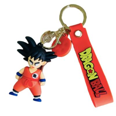 China Hot Sale Manufacturer Anime Figures Rubber Key Chain Eco-Friendly PVC Dragon Ball Letter Keychain for sale