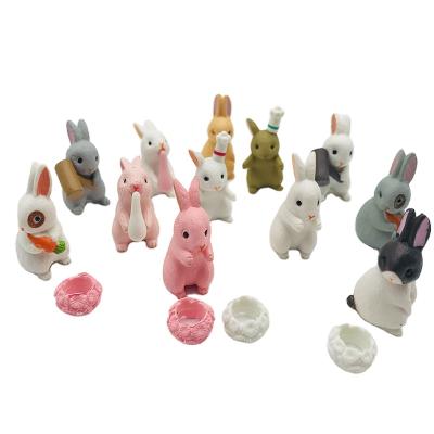 China Cute Hot Sale Small Toys Rabbits Indoor Decorations Cake Decorations Table Stock Number for sale