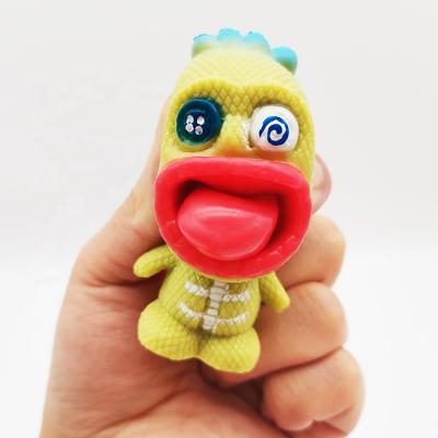 China Cartoon Toy Soft 3D Squeeze Toy OEM Designer Pop Out Tongue Rubber Toys for sale