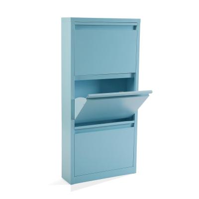 China (Size) Adjustable 3 Drawer Metal Shoe Rack Cabinet for sale