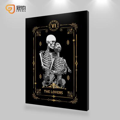 China Waterproof Home Decor Pop Art Prints Street Art Skeleton Poker Spoof Canvas Painting Print Wall Art Abstract for sale