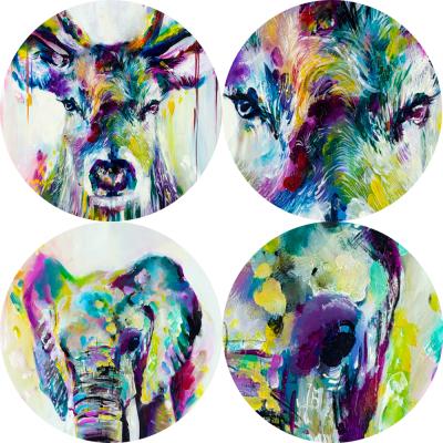 China Waterproof Animals Watercolor Elephant and Deer Graffiti Canvas Art Wall Art Prints Pop Art Abstract for sale