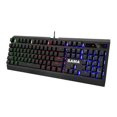 China OEM High Quality Full Mechanical Rainbow RGB Backlit SAMA Keyboard Anti-Ghosting Keyboard for sale