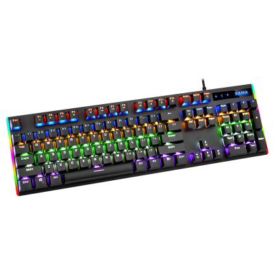 China Anti-ghosting SAMA RGB Gaming USB Keyboard Wired Mechanical Keyboards 104 Keys Keyboard for sale