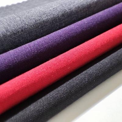 China PLAIN 54% Organic Wool Fabric Soft Wool 3% Polyester 43% Spandex Yarn Dyed Pants Woven Fabrics for sale