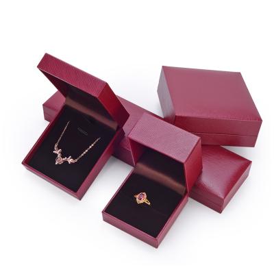 China Handmade High End Jewelry Boxes Leatherette Paper With Velvet Inside For Ring Bangle Bracelet Pendant Jewelry for sale