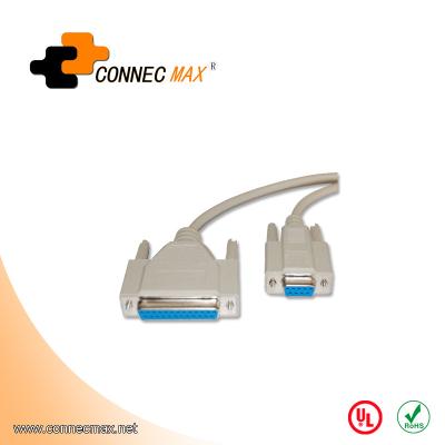 China Camera DB25 To Dummy Modem DB9 Parallel Male To Male Cable With Screw Data Converter Cable for sale