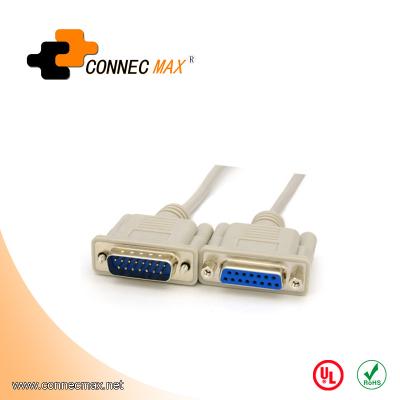 China DB15 15 Pin Serial Port PDA Male to Female Extension Cable for sale