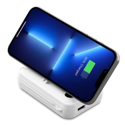 China Hot Selling Cute Mini Stand Function Built In Data Cable Fast Charging Mobile Power Bank for sale