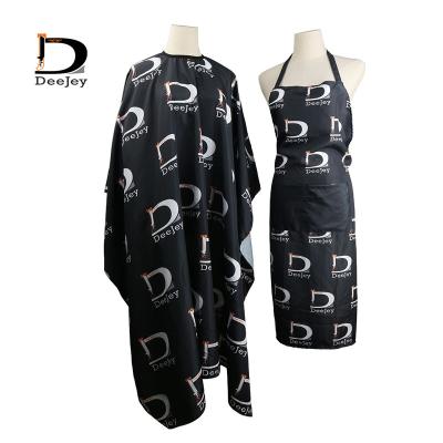 China New Design Waterproof All Above Logo Customize Hairdressing Waterproof Cape and Apron Set for Barber Salon Designer Salon Capes and Apron for sale