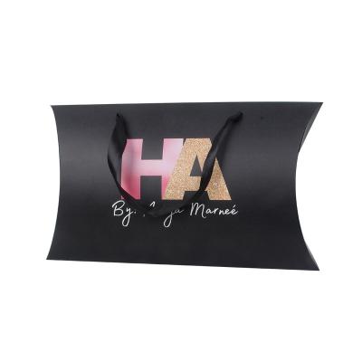 China Recyclable Custom Logo Hair Extension Pillow Box Luxury Wig Boxes Packaging Boxes for sale