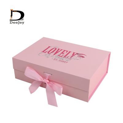 China Recyclable New Arrive Luxury Paper Boxes Packaging Ribbon Box Apparel Gift Shoes Accessories Customize Logo Magnetic Gift Box for sale