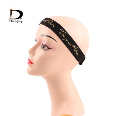 China Wholesale Logo Customized Polyester Lace Melting Band For Wig Black Polyester Elastic Hair Band For Women for sale