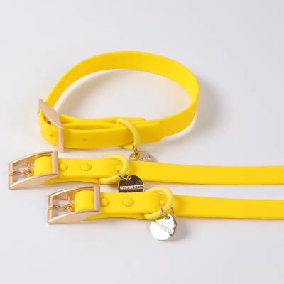 China OEM Custom Logo Adjustable Waterproof Pet Leash Luxury Custom PVC Dog Collar for sale