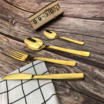 China Sustainable High Quality Cheap Restaurant Flatware Sets Gold Stainless Steel Cutlery Set For Wedding Party Gift for sale