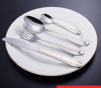 China Cheap Viable Restaurant Flatware Set Silver Dinnerware Spoon Knife Stainless Steel Forks And Cutlery for sale