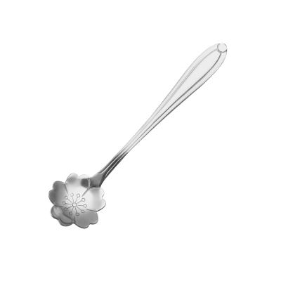 China Stainless Steel Flower Coffee Breakfast Ice Cream Scoop Silver Ice Cream Scoop Viable Gold Fruit Tea Scoop for sale