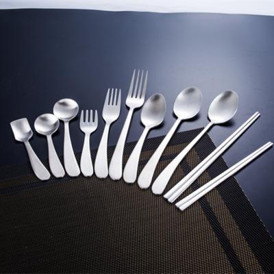 China Stainless Steel Viable Sanding Silver Tableware Small Pieces of Various Styles Spoon Fork Knife Tilt Handle and Advanced for sale