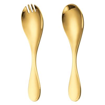 China Hot Selling High-Grade Viable Children's Spoon And Fork Set SS304 Stainless Steel Bright Tableware for sale