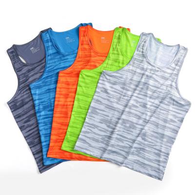 China QUICK DRY men's tank top summer wear 2022 Custom Dry Logo Solid Elastic Fabric Quick sports invest cut out men's tank top for sale