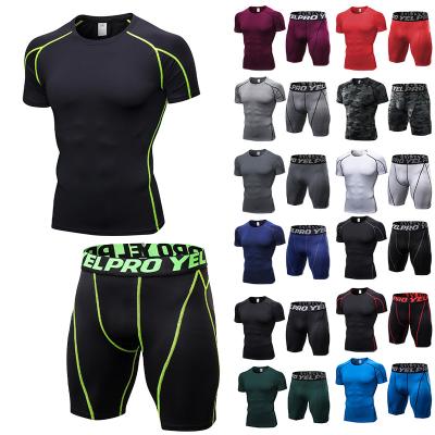 China Breathable 2022 New Arrivals Gym Sets Short For Mens Sweat Suit Jogger Set Men Compression Suit Fitness Sets for sale