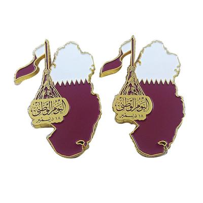 China Custom Lapel Metal Pin Badge Qatar Souvenir Gift Wholesale Europe 2022 World Cup Qatar for sale