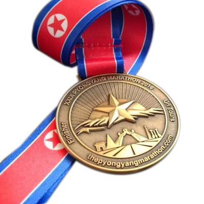 China Europe factory price metal marathon race finisher souvenir medal with ribbon lanyard for sale