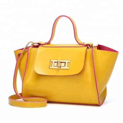 China Classic high quality high quality new style candy colored soft tote women PU leather handbags for sale