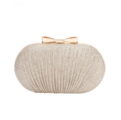 China Hot Selling PU Ladies Bowknot Party Bag With Beautiful Chain Women Clutch Evening Clutch Bag for sale