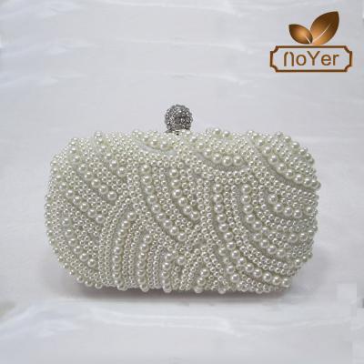 China Luxury imitation pearl pearl clutch bag for wedding lady pary beaded evening clutch bag for sale