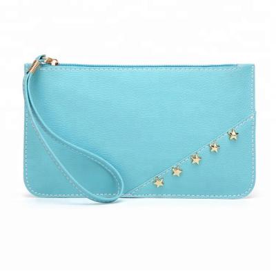 China High Quality Fashion Vintage Bracelet Wallet Cheap Price With Star Studs Lady Leather Coin Purse for sale