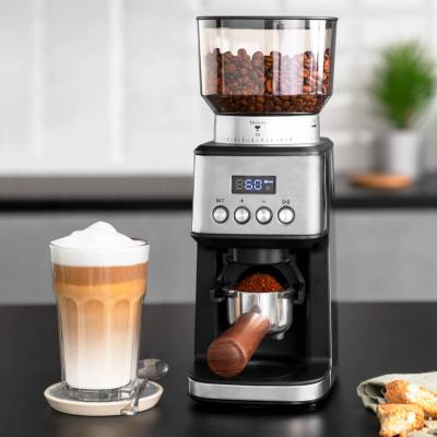 China Hotel Stainless Steel Electric Conical Burrs with Touch Screen Espresso Motor Commercial Coffee Bean Grinder Grinder with Powder Hopper for sale