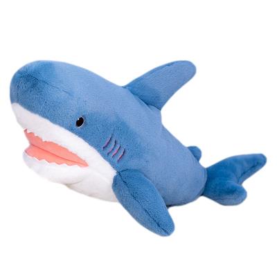 China Custom Animal Toys Blue Cotton Sea Dolphin Dogfish Plush Stuffed Pillow For Baby Gift Shark for sale