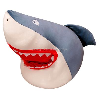 China Polyester Customized Soft Toy Custom Anime Plush Toys Soft Funny Shark Cartoon Character Doll Head Pillow for sale