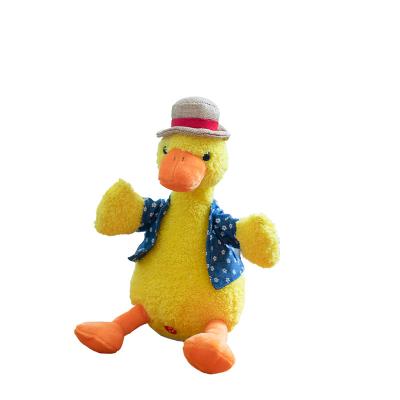 China ODM Custom Talk Talk Toy Dog Custom Soft Cotton Logo Plush Dolls Stuffed Animal CE ASTM OEM Duck/Music Dog Customized Talking Music Duck time color for sale