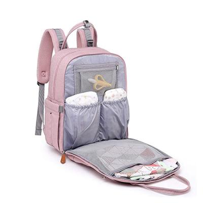 China With Multi Pocket Mummy Bag USB Large Capacity Baby Diaper Waterproof Nylon Backpack Diaper Backpack With Portable Changing Pad for sale