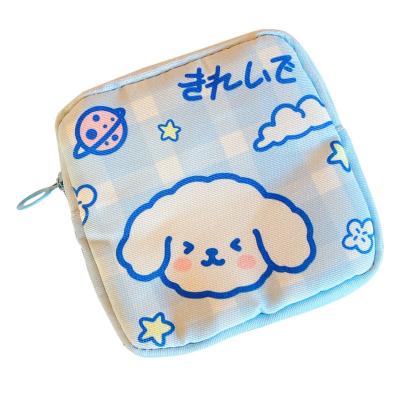 China 2021 Statistical Institute Wind Cartoon Sanitary Napkin Bag Reusable Hot Portable Large Capacity Storage Bag Cute Animal Storage Bag for sale