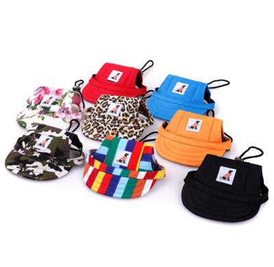 China Outdoor Pet Viable Products Accessories Sun Hat For Small Dog Cat Baseball Hat Visor Hat With Ear Holes for sale