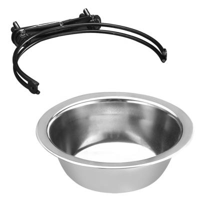 China High Quality Viable Stainless Steel Water Dog Bowl Dog Cages Hanging Cage Cup Pet Bowls for sale