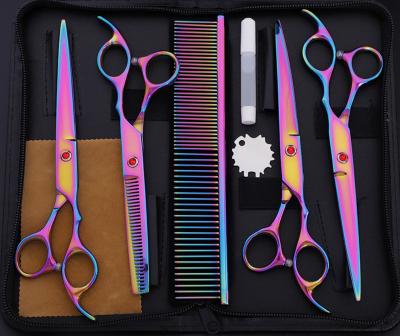 China Wholesale Viable 6/7 Inch Stainless Steel Pet Scissors Set Dog And Cat Grooming Tool Kit for sale