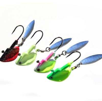 China Metal Freshwater and Saltwater Jig Main Hooks with Lure Bass Bait Swimbait Hooks Fishing Spoon Metal Blade for sale