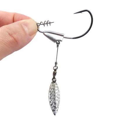 China High Carbon Steel Weighted Metal Sequin Upright Hook Hook With Twist Lock And Blade Spinner for sale