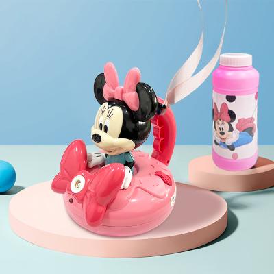 China Disney Size Plastic Quality Authorized Manufacturer Led Flashing Lights Comfortable Handle Colorful Bubble Machine For Kids for sale