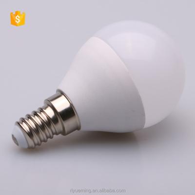 China Alluminum alloy+PC cover dimmable light China G45 3w 4w low light e14 energy saving led bulb for sale