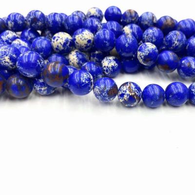 China Natural Stone Assorted Stone Imperial Sapphire Turquoise Loose Round Sea Drop Imperial Jasper Beads For Jewelry Making for sale