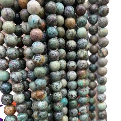 China Bracelet 6/8/10/12mm Natural Pine Stone DIY Round Beads Turquoise Accessories Pine Stone Wholesale Imperial Gemstone for sale