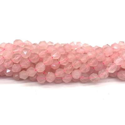 China High Quality Stone 8mm Crystal Gemstone Pink Faceted Natural Stone Beads For Jewelry Making for sale