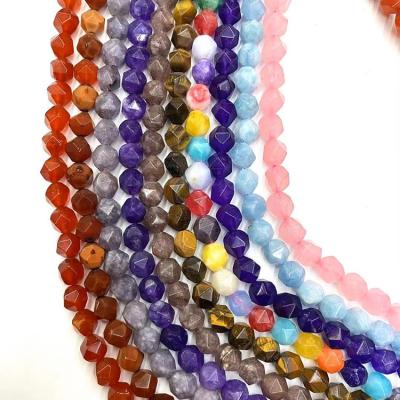 China Wholesale High Quality 8mm 28 Stone Colors Gemstone Faceted Natural Stone Beads For Jewelry Making for sale